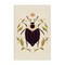 Stupell Industries Black Beetle with Leaves Canvas Design by Hannah Moren